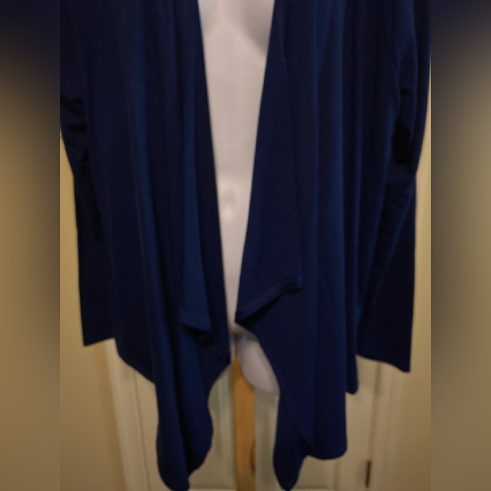 Style & Company - Woman’s royal blue cascading open cardigan sweater, Si… - Picture 4 of 8